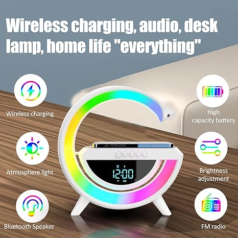Digital Led Wireless Charger Speaker - GADGETGENE